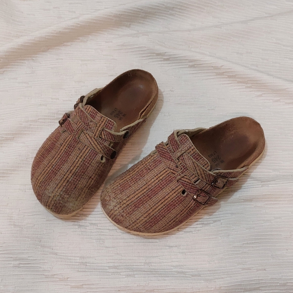 Birkenstock Multicolor Striped Clogs - Earth Tone Weave